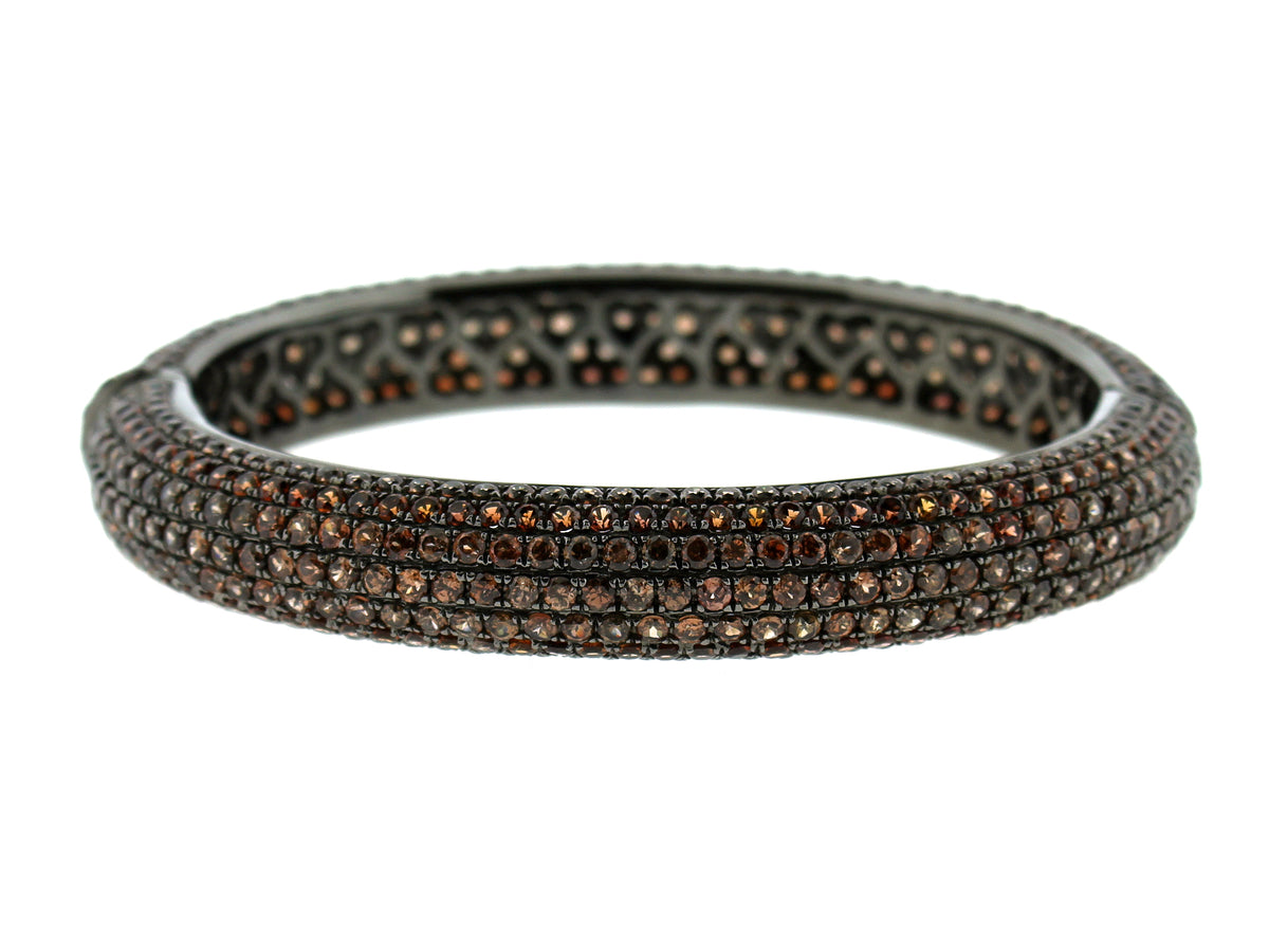 JACINTH  BANGLE, BLACK FINISH,  SILVER (H)