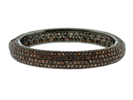 JACINTH  BANGLE, BLACK FINISH,  SILVER (H)