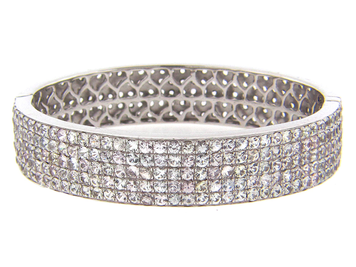 WHITE SAPPHIRE BANGLE, SILVER (E)