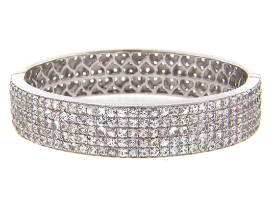 WHITE SAPPHIRE BANGLE, SILVER (E)