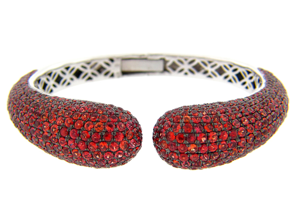 ORANGE SAPPHIRE BANGLE, SILVER (E/U)