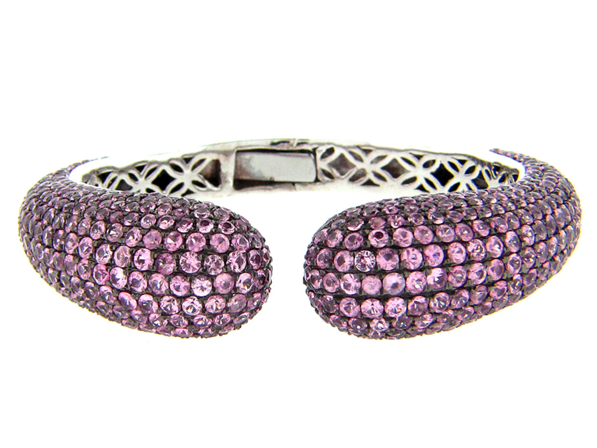 PINK SAPPHIRE BANGLE, SILVER (E)