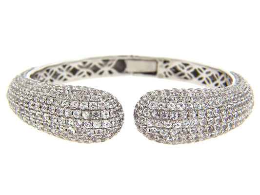 WHITE SAPPHIRE BANGLE, SILVER (H)