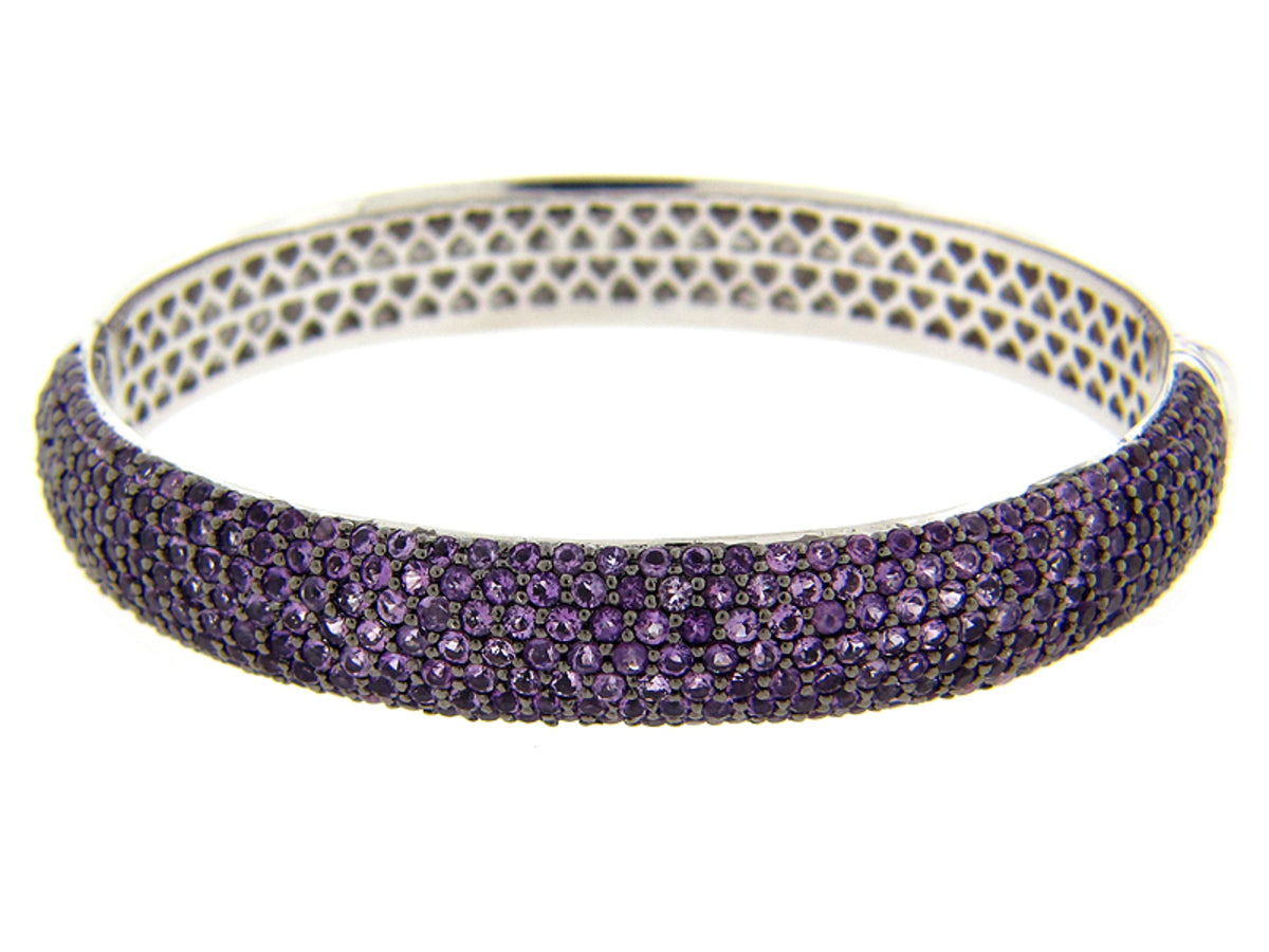 AMETHYST BANGLE, SILVER (H)