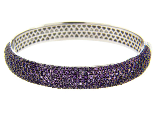 AMETHYST BANGLE, SILVER (H)