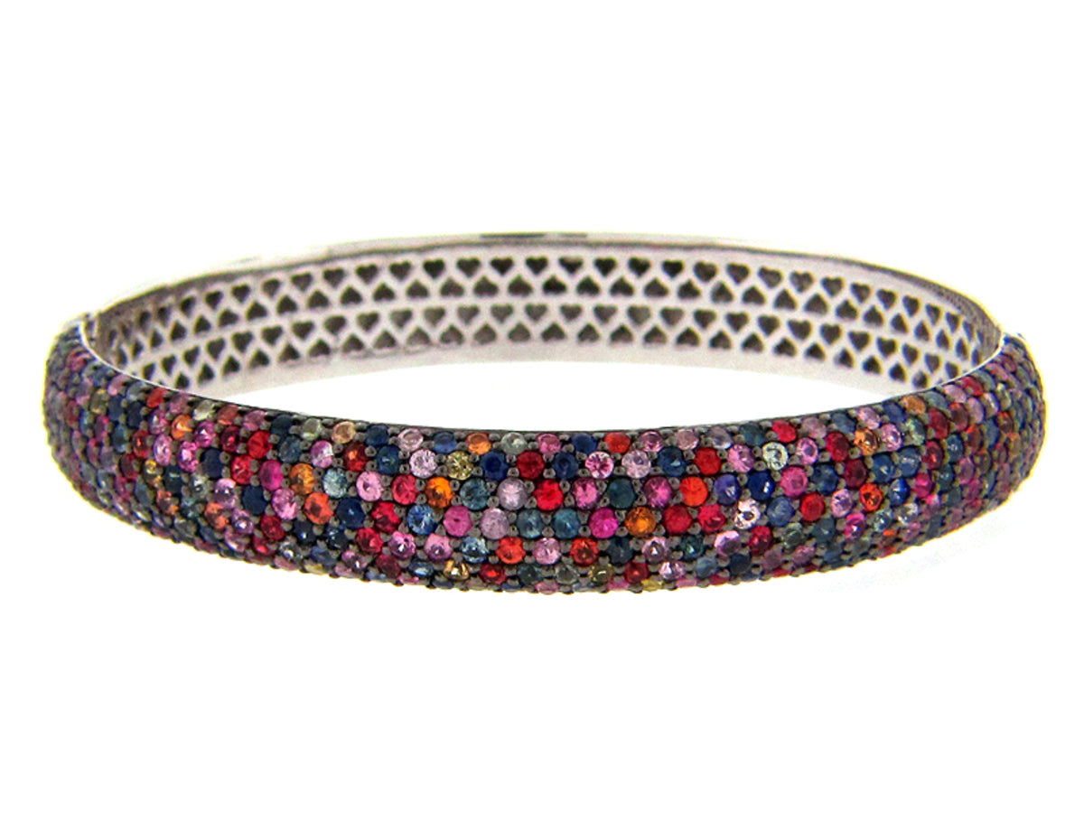 RAINBOW SAPPHIRE BANGLE, SILVER (H/U)