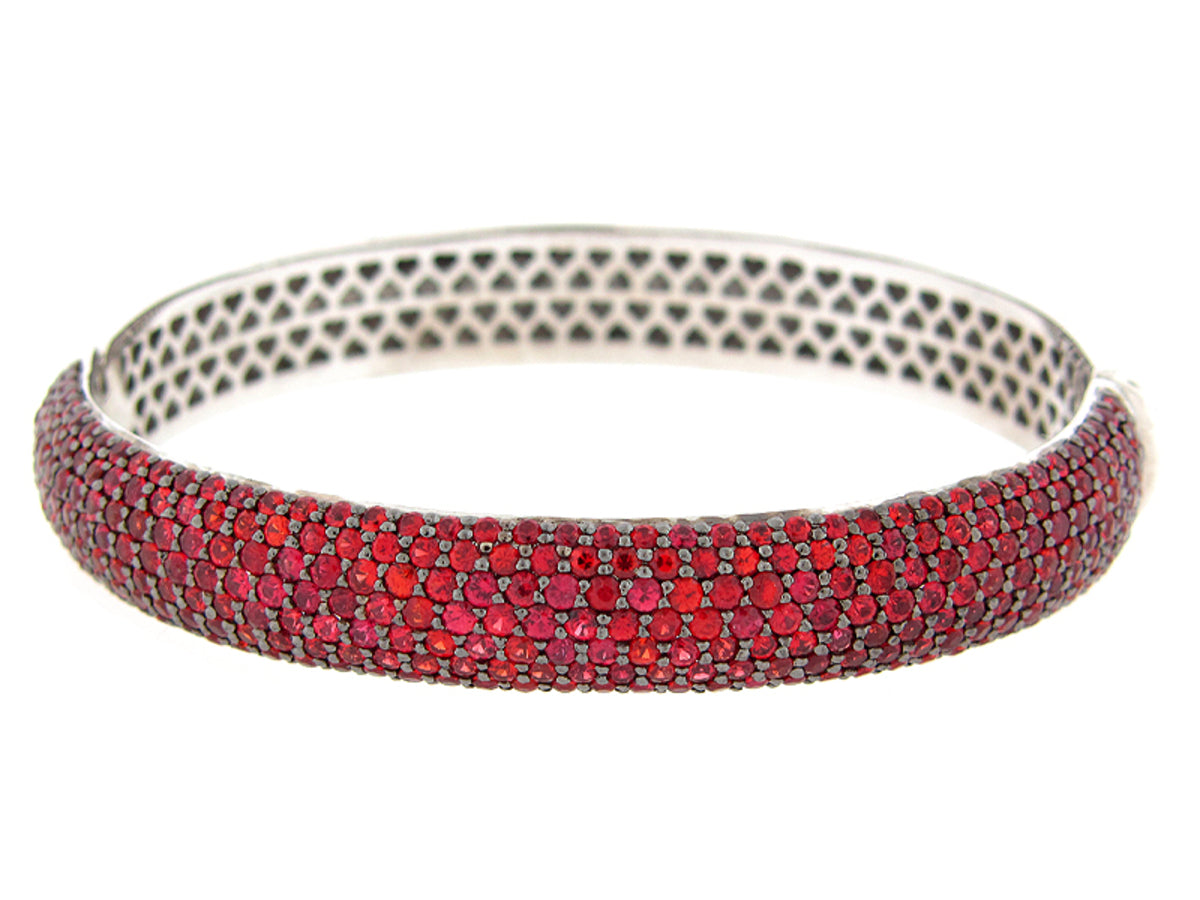 ORANGE SAPPHIRE BANGLE, SILVER (H/U)