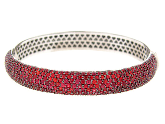 ORANGE SAPPHIRE BANGLE, SILVER (H/U)