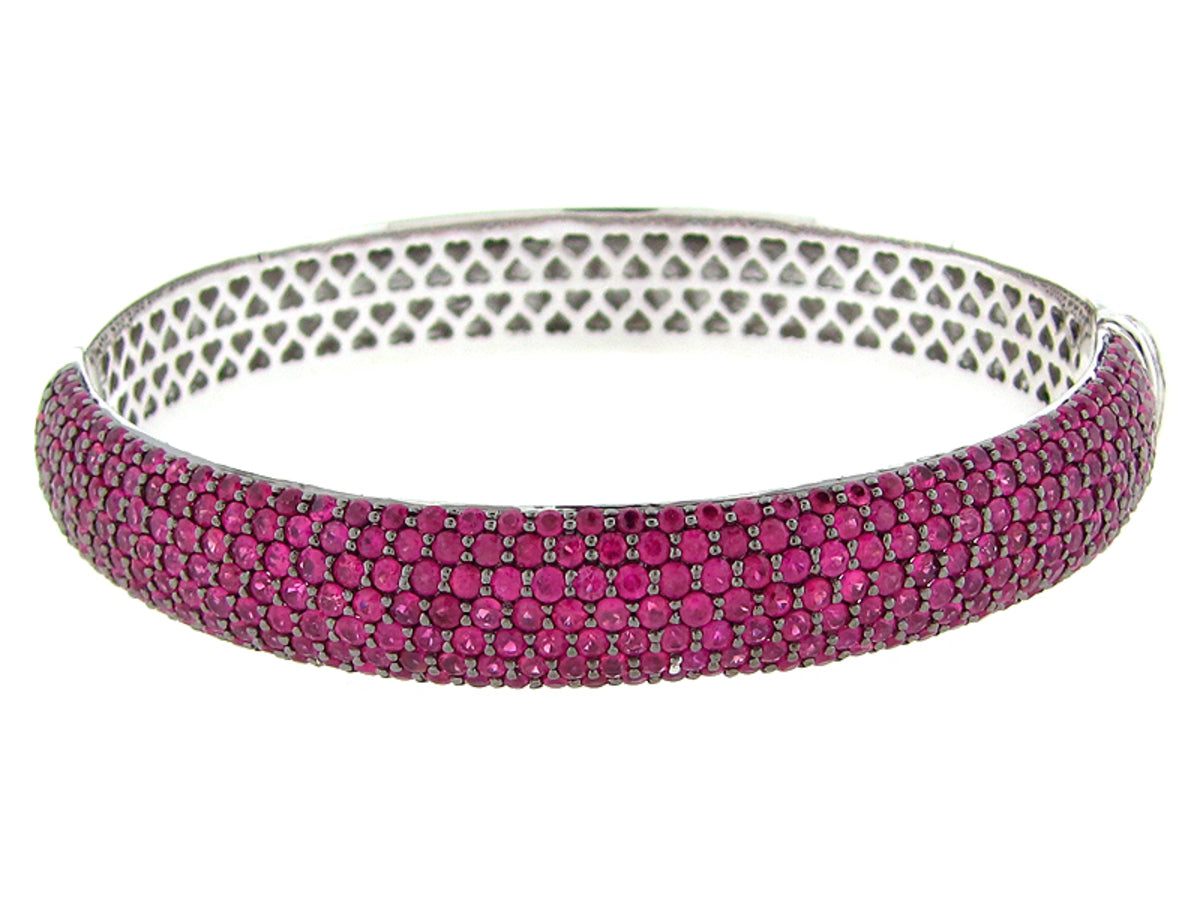 PINK SAPPHIRE BANGLE, SILVER (H)