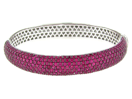 PINK SAPPHIRE BANGLE, SILVER (H)
