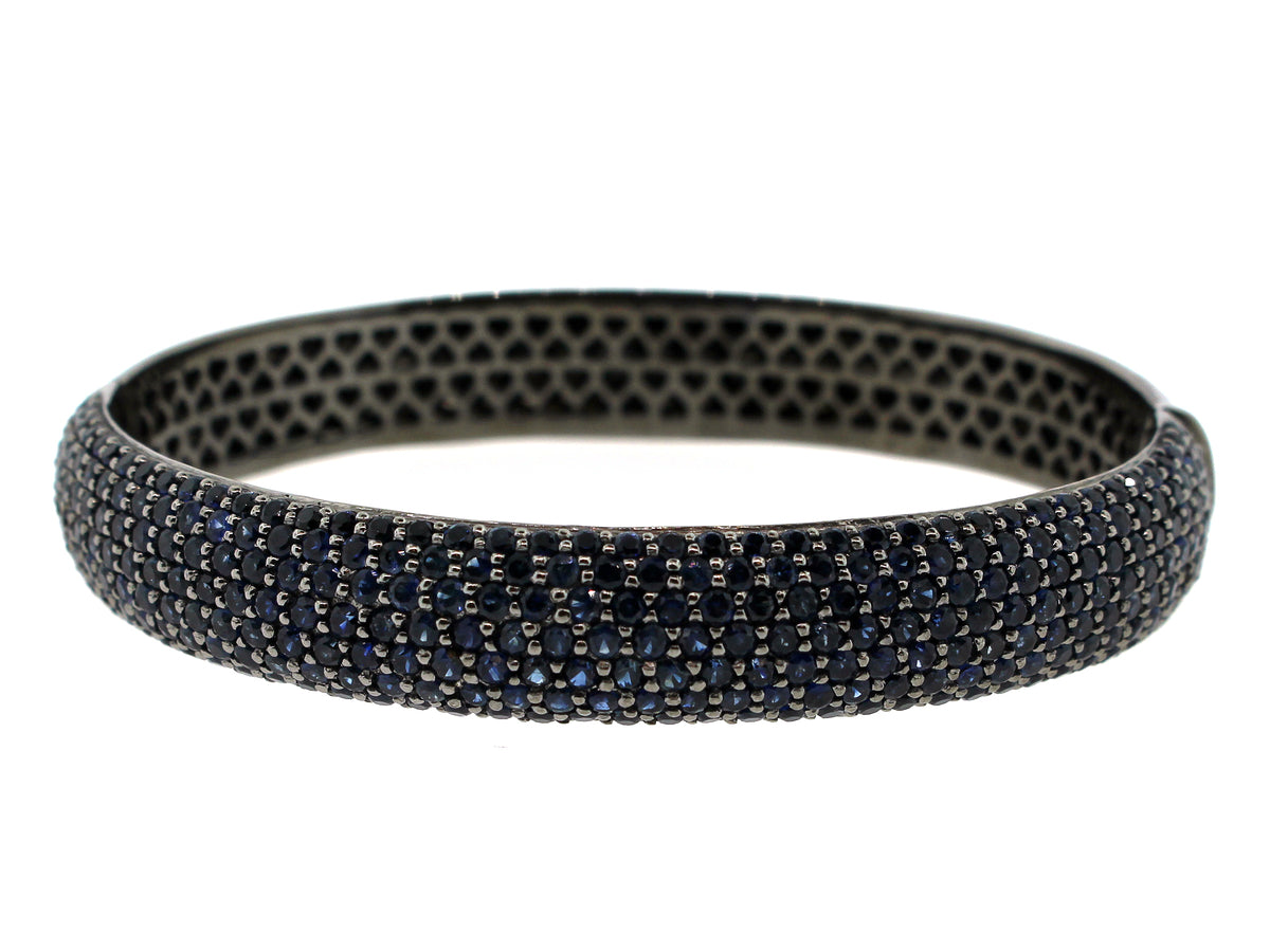 SAPPHIRE BANGLE, BLACK FINISH, SILVER (H)