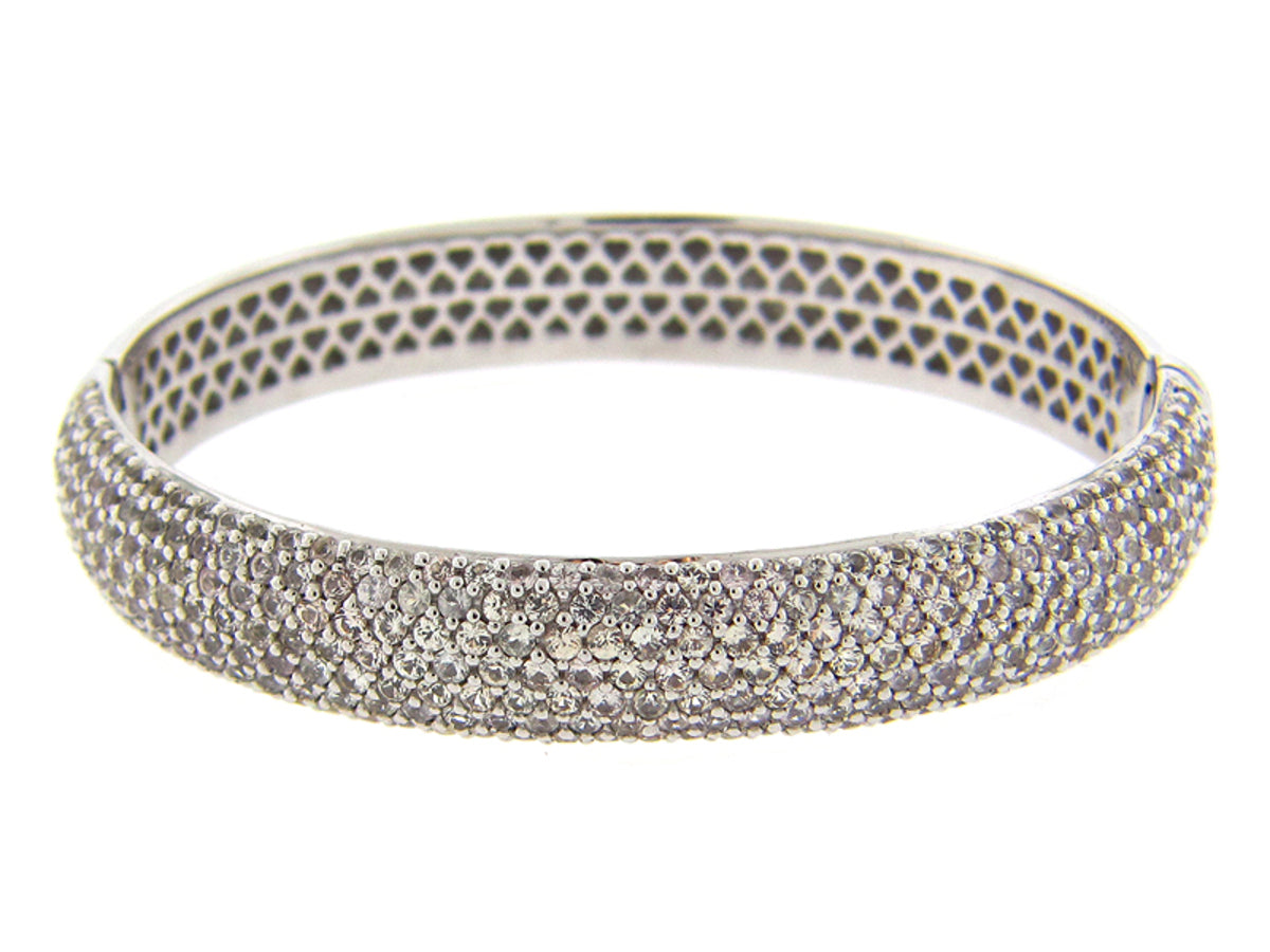 WHITE SAPPHIRE BANGLE, SILVER (H)