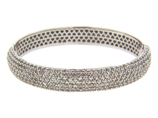 WHITE SAPPHIRE BANGLE, SILVER (H)