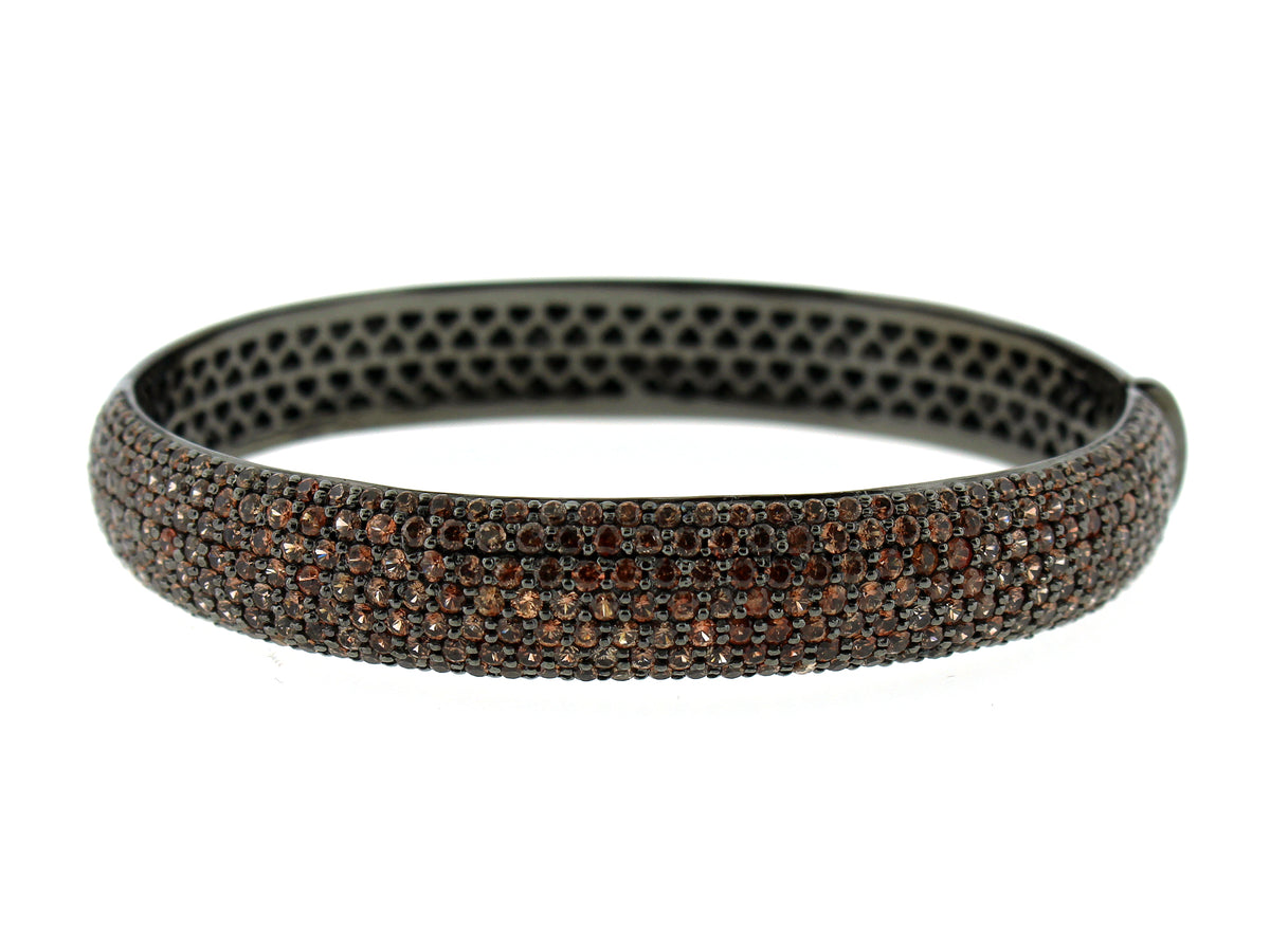 JACINTH BANGLE,  BLACK FINISH, SILVER (N)
