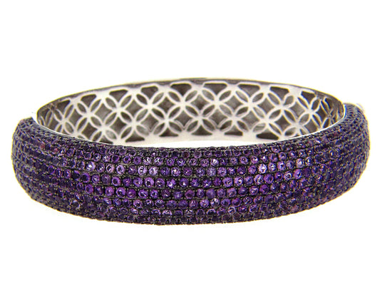 AMETHYST BANGLE, SILVER (H)