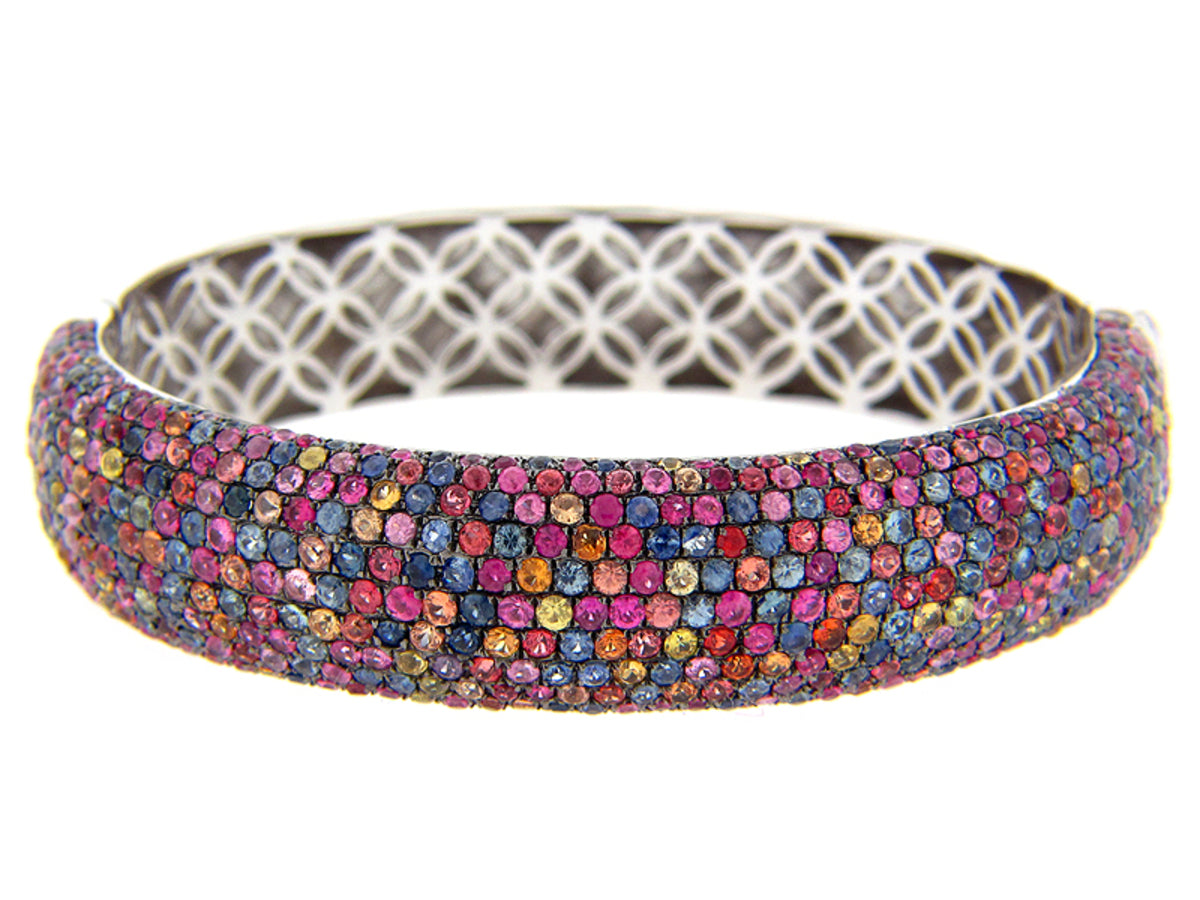 RAINBOW SAPPHIRE BANGLE, SILVER (E/U)