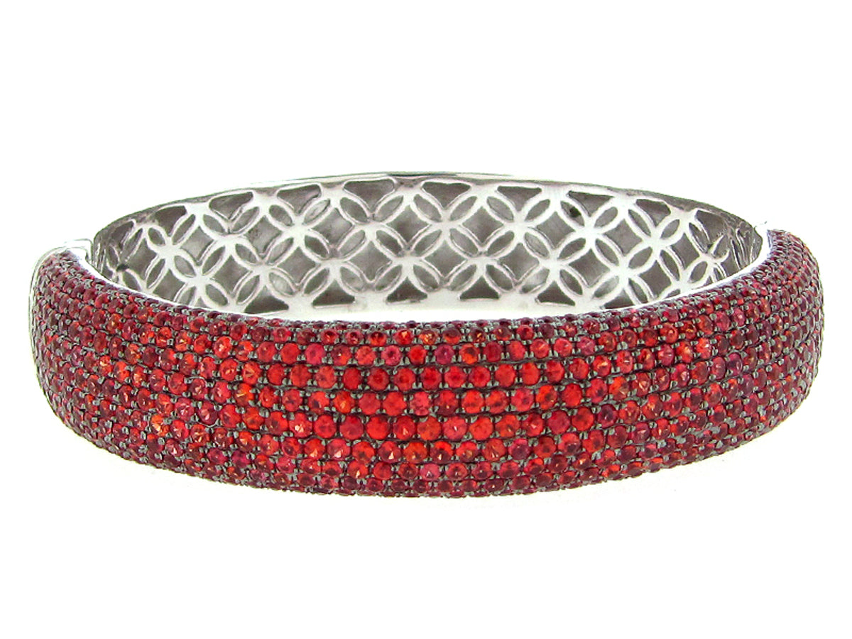 ORANGE SAPPHIRE BANGLE, SILVER (H/U)