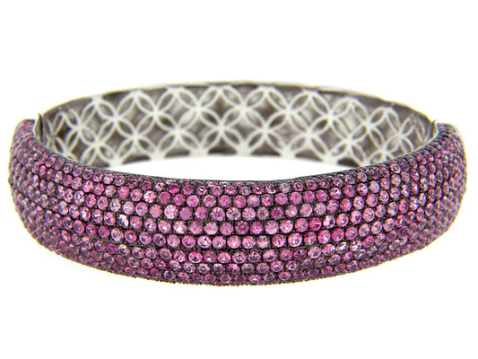 PINK SAPPHIRE BANGLE, SILVER (H)