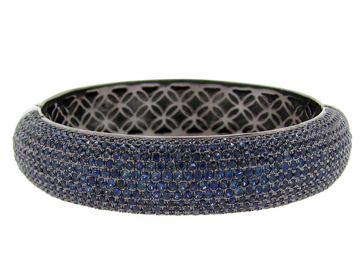 SAPPHIRE BANGLE, BLACK FINISH, SILVER (H)