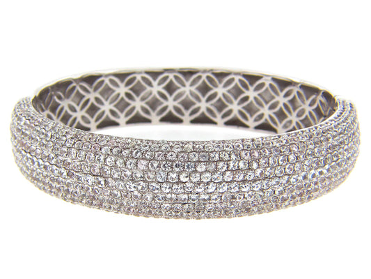 WHITE SAPPHIRE BANGLE, SILVER (H)