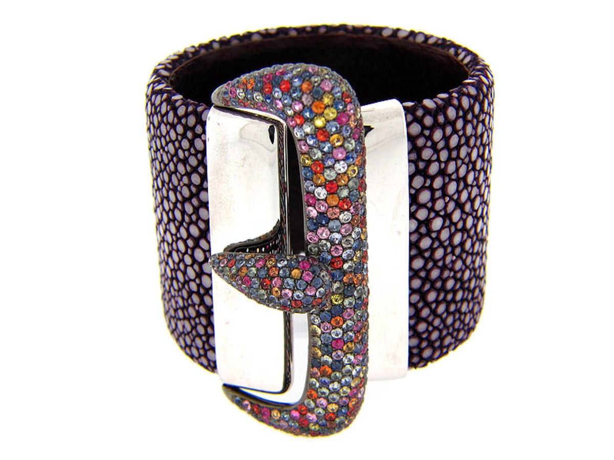 RAINBOW SAPPHIRE PURPLE STINGRAY BANGLE
