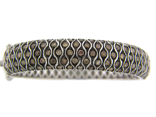 BROWN DIAMOND BANGLE, SILVER (N)