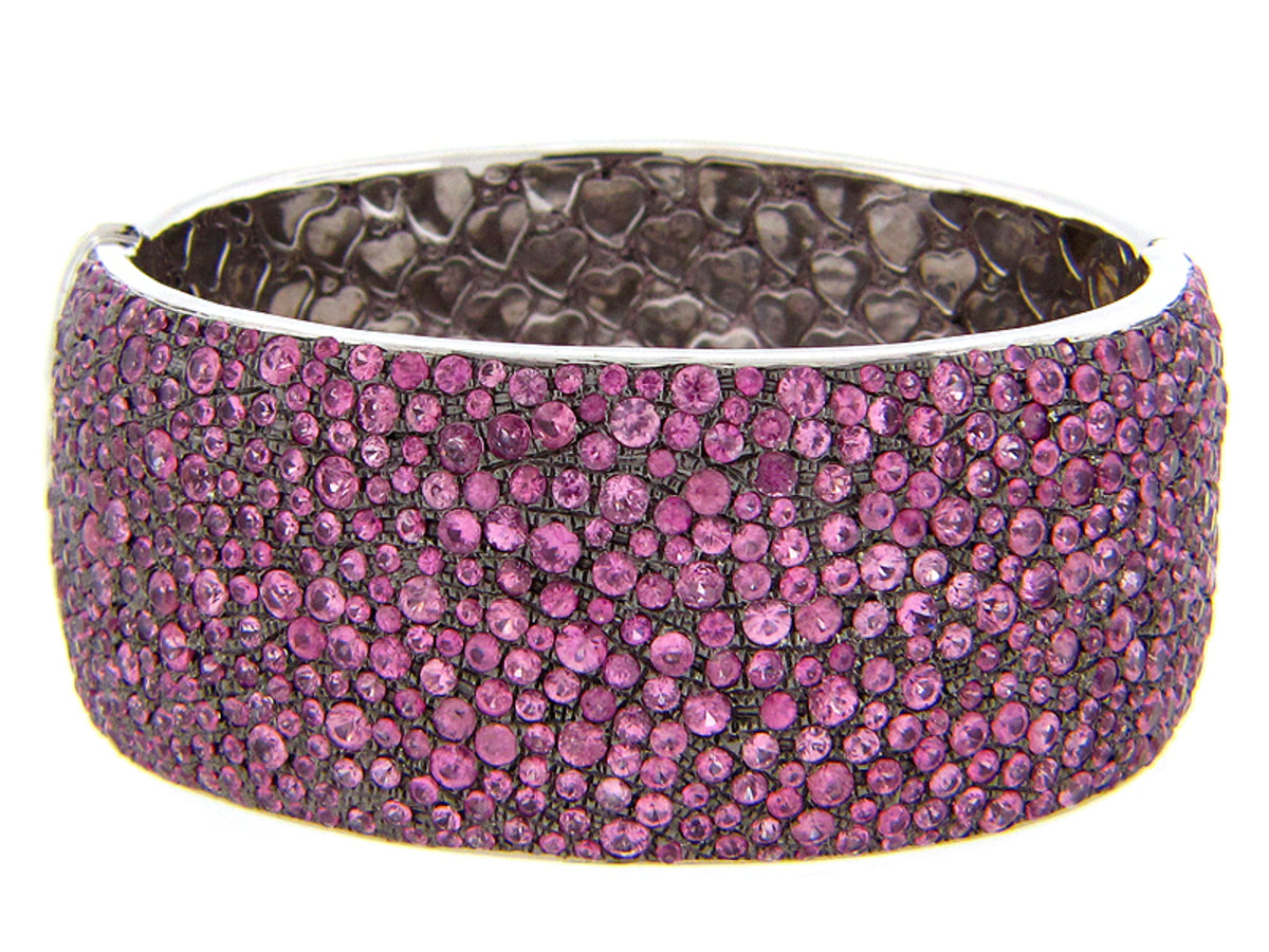 PINK SAPPHIRE BANGLE, SILVER (E)