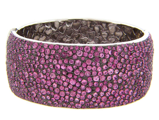 PINK SAPPHIRE BANGLE, SILVER (E)