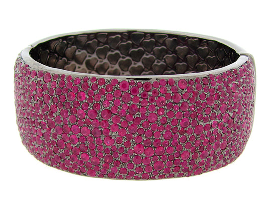 RUBY BANGLE, BLACK FINISH, SILVER (H)