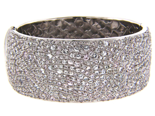 WHITE SAPPHIRE BANGLE, SILVER (E)