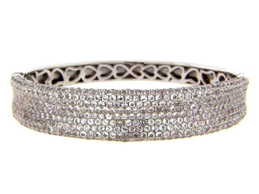 WHITE SAPPHIRE BANGLE, SILVER (H)
