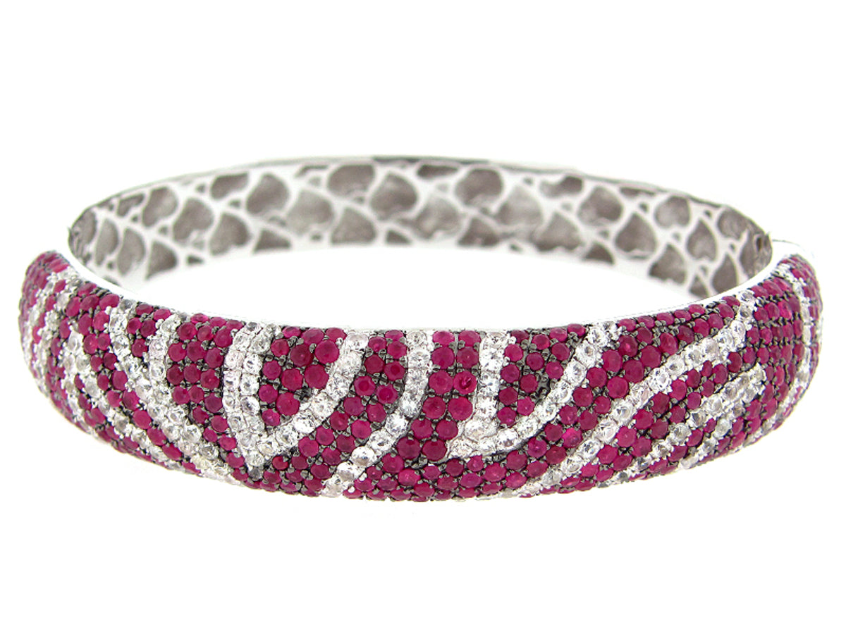 RUBY & WHITE SAPPHIRE BANGLE