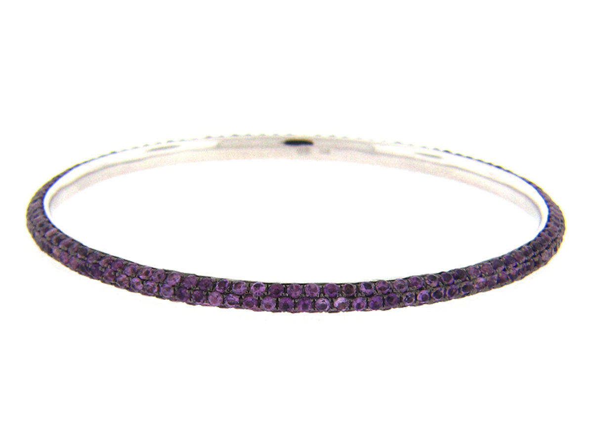 AMETHYST BANGLE, SILVER (E)
