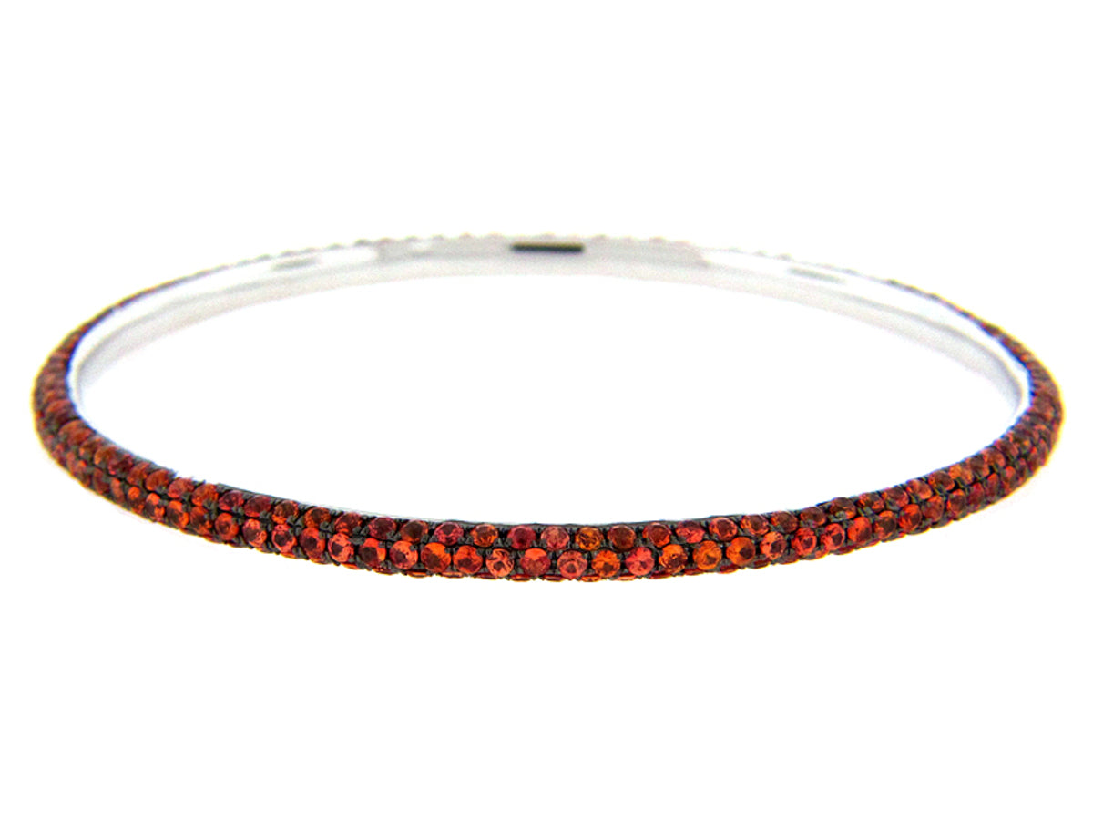ORANGE SAPPHIRE BANGLE, SILVER (E/U)
