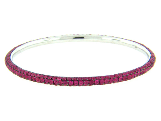 PINK SAPPHIRE BANGLE, SILVER (E)