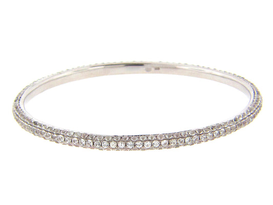 WHITE SAPPHIRE BANGLE, SILVER (H)