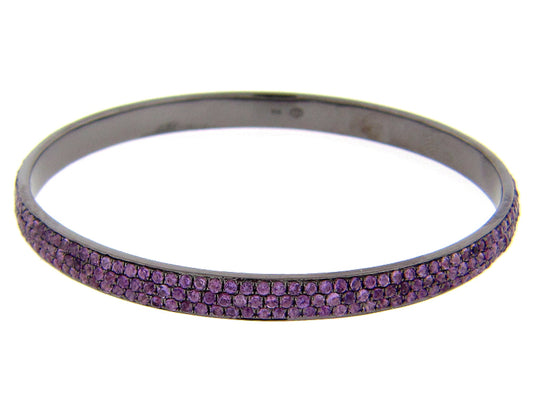 AMETHYST BANGLE, BLACK FINISH, SILVER (H)