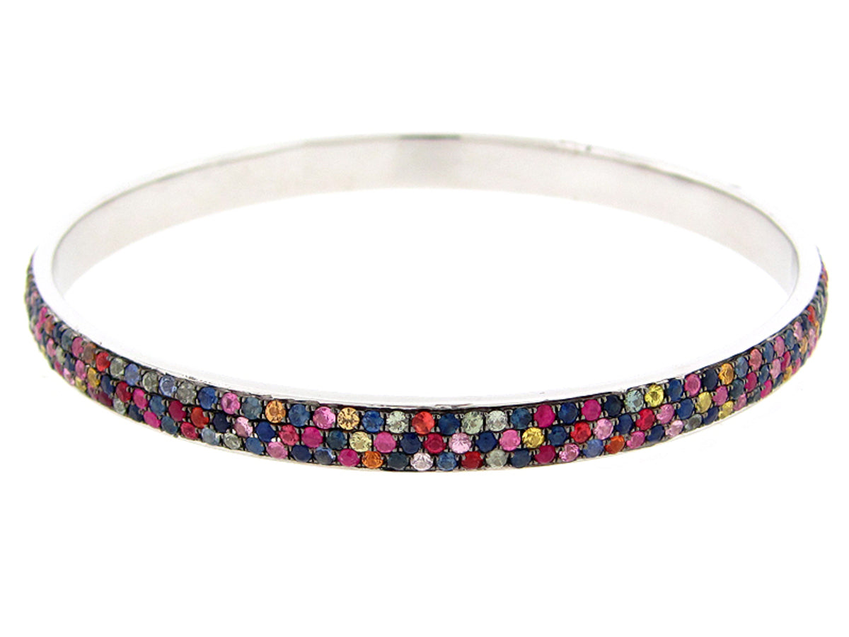 RAINBOW SAPPHIRE BANGLE, SILVER (H/U)