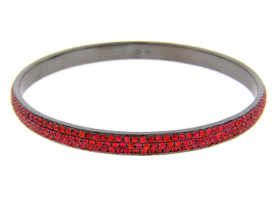 ORANGE SAPPHIRE BANGLE, BLACK FINISH, SILVER (H/U)