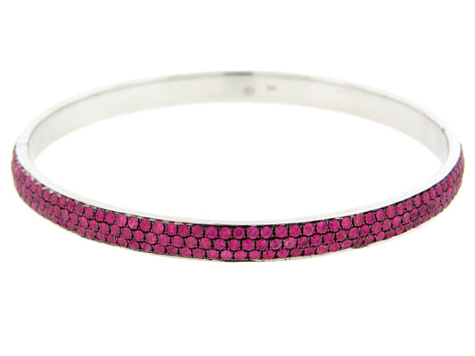 PINK SAPPHIRE BANGLE, SILVER (H)