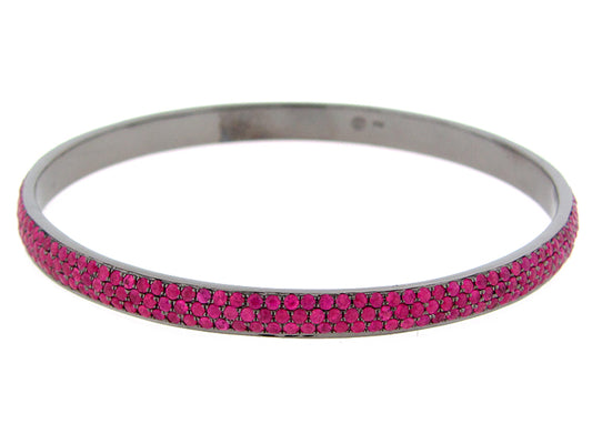 RUBY BANGLE, BLACK FINISH, SILVER (H)