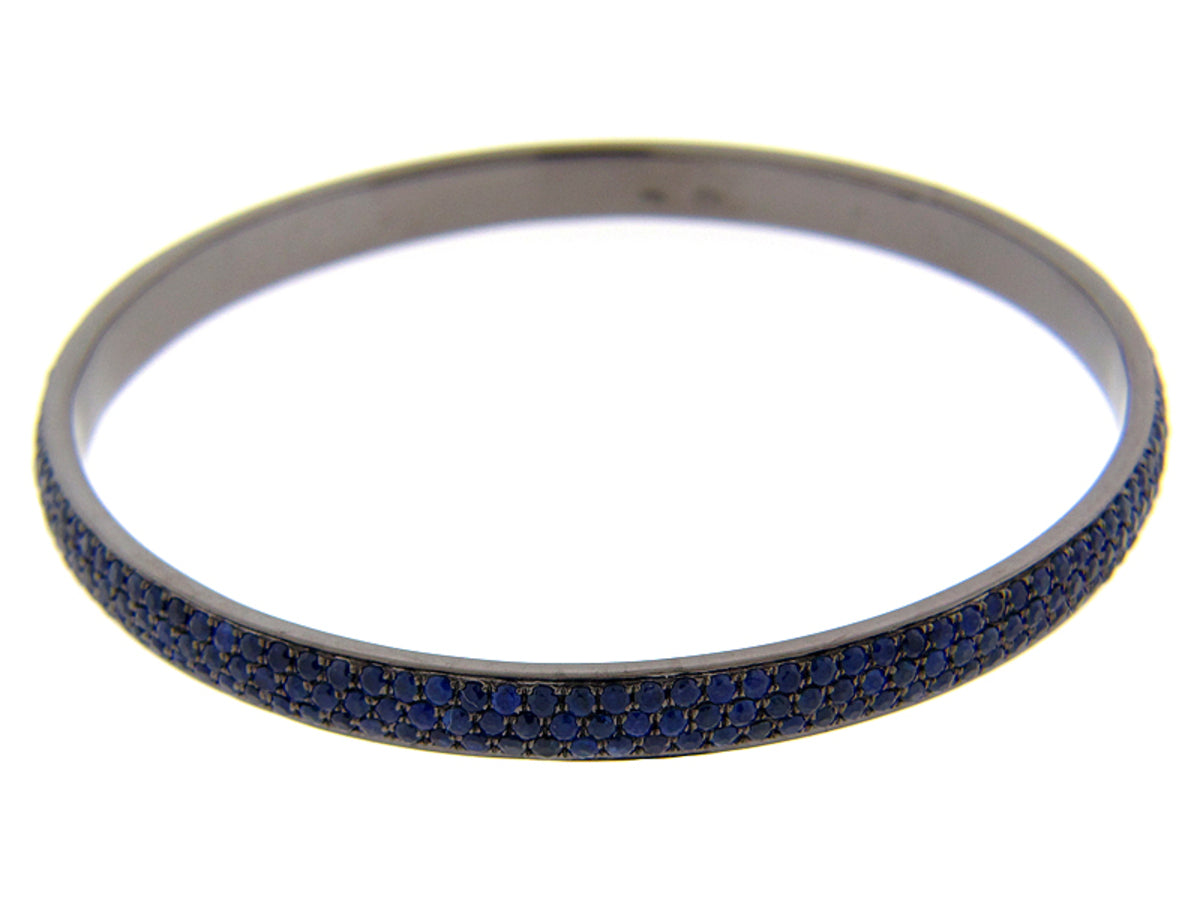 SAPPHIRE BANGLE, BLACK FINISH, SILVER (H)