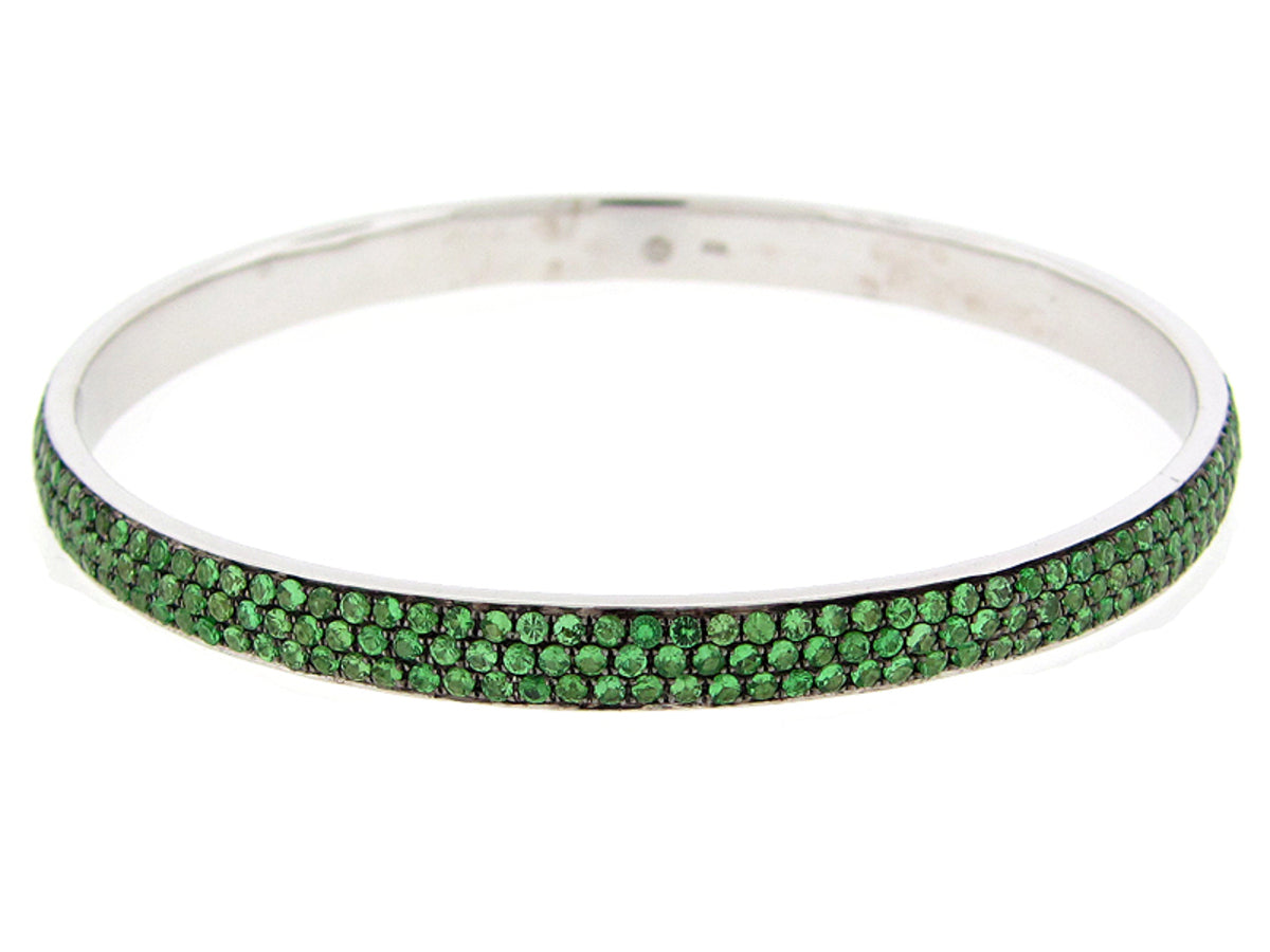 TSAVORITE BANGLE, SILVER (N)