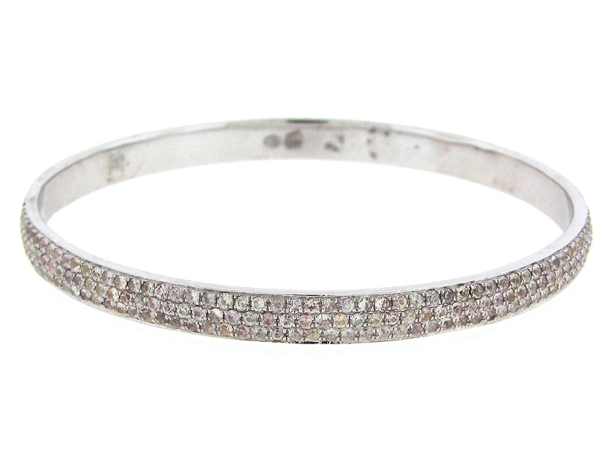 WHITE SAPPHIRE BANGLE, SILVER (H)