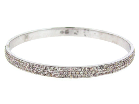 WHITE SAPPHIRE BANGLE, SILVER (H)