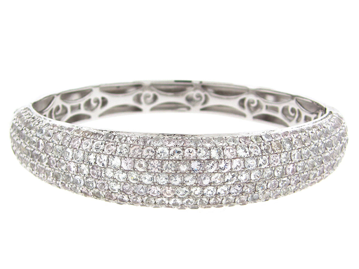 WHITE SAPPHIRE BANGLE, SILVER (H)