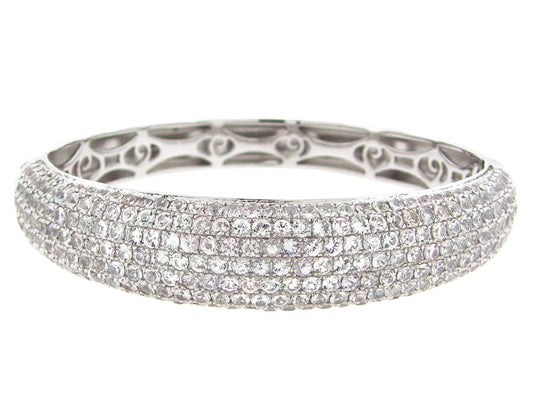 WHITE SAPPHIRE BANGLE, SILVER (H)
