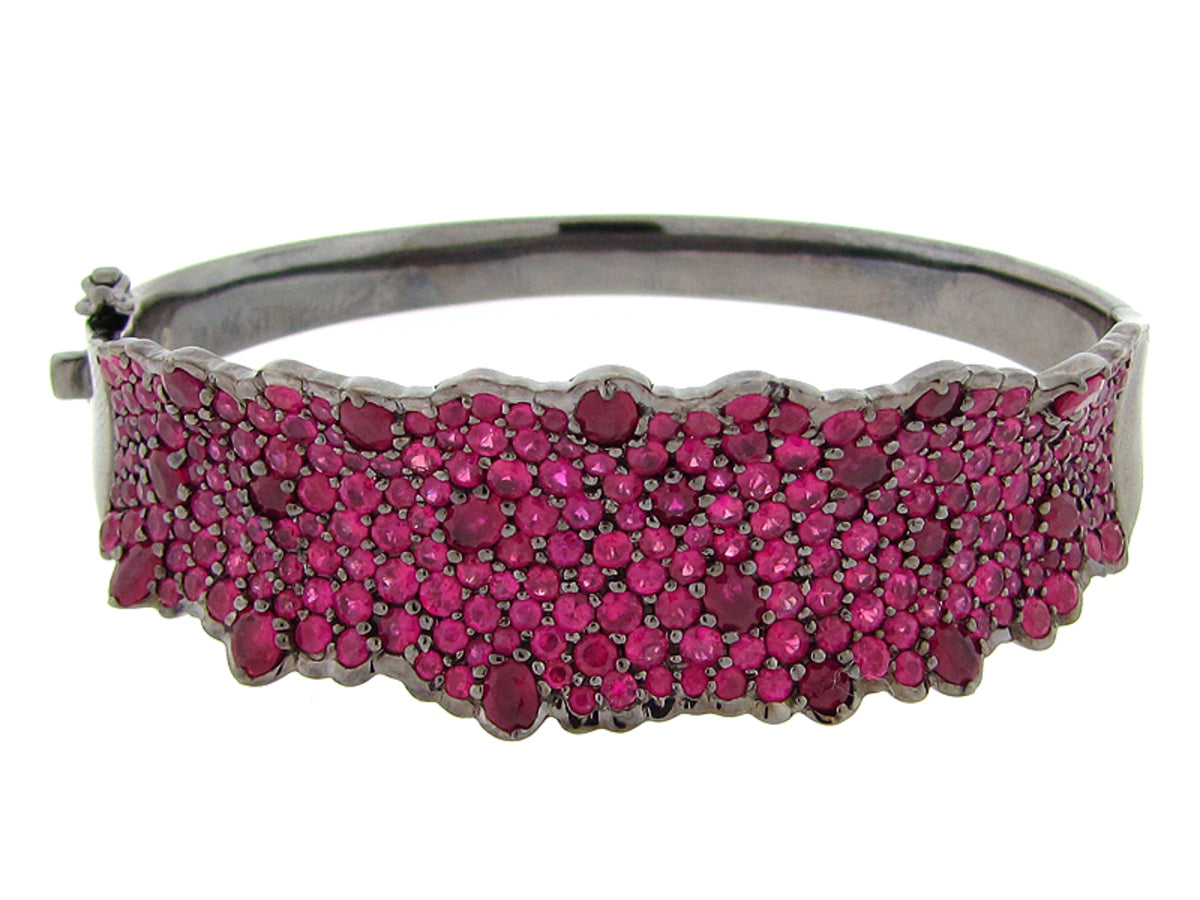RUBY BANGLE, BLACK FINISH, SILVER (H)