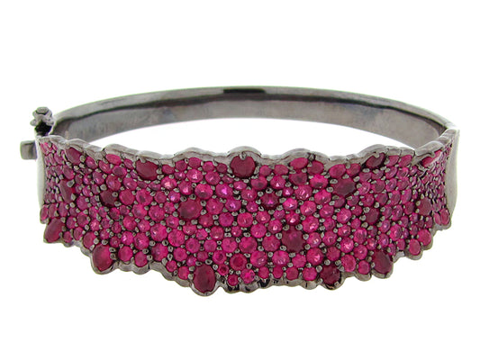 RUBY BANGLE, BLACK FINISH, SILVER (H)