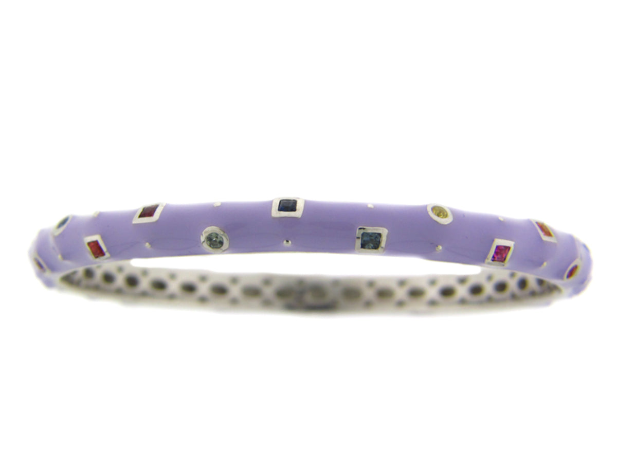 RAINBOW SAPPHIRE/VIOLET ENAMEL BANGLE